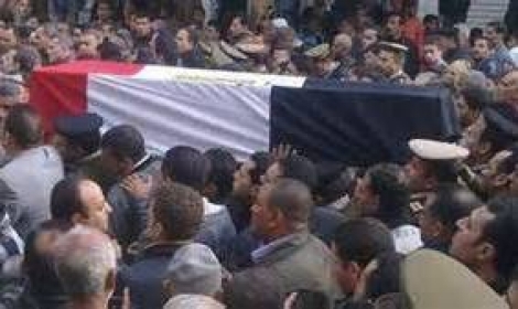 تشييع جثمان النقيب رامى إسماعيل فى جنازة عسكرية بمسقط رأسه بأبوحماد بعد وفاته اثناء تأديه عمله 