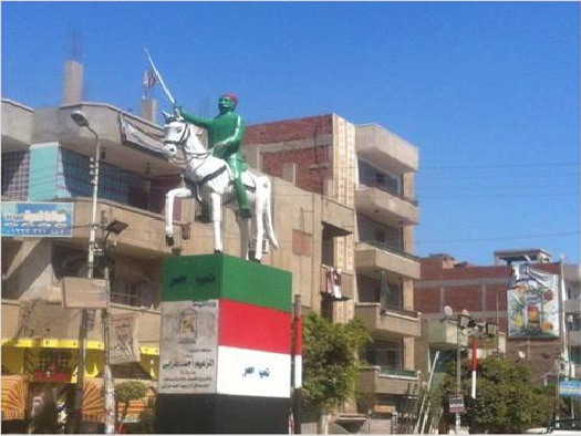 غضب بين الأهالي بعد تشويه تمثال أحمد عرابي في الزقازيق